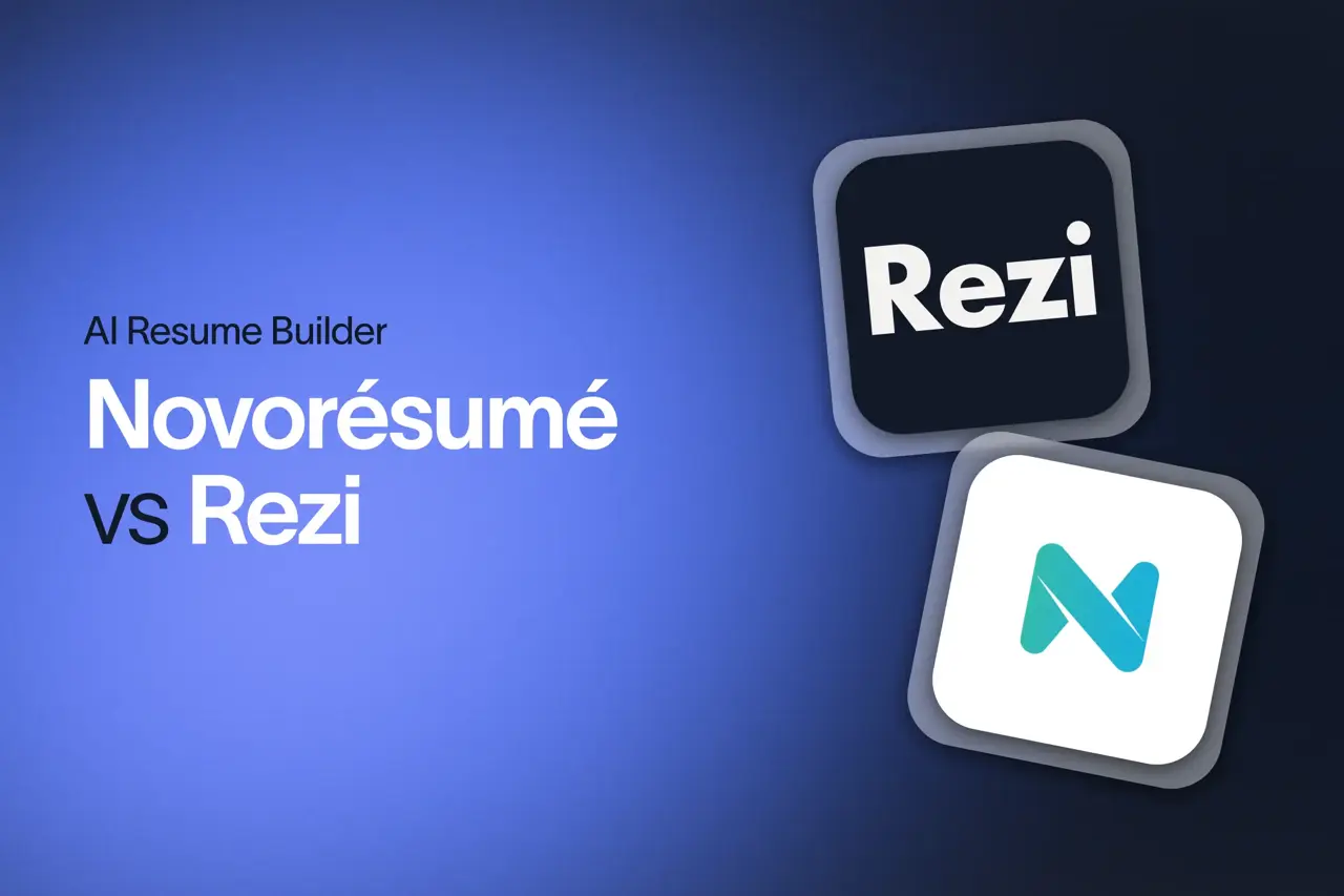 Rezi and Novorésumé logos with the text "Novorésumé vs Rezi."